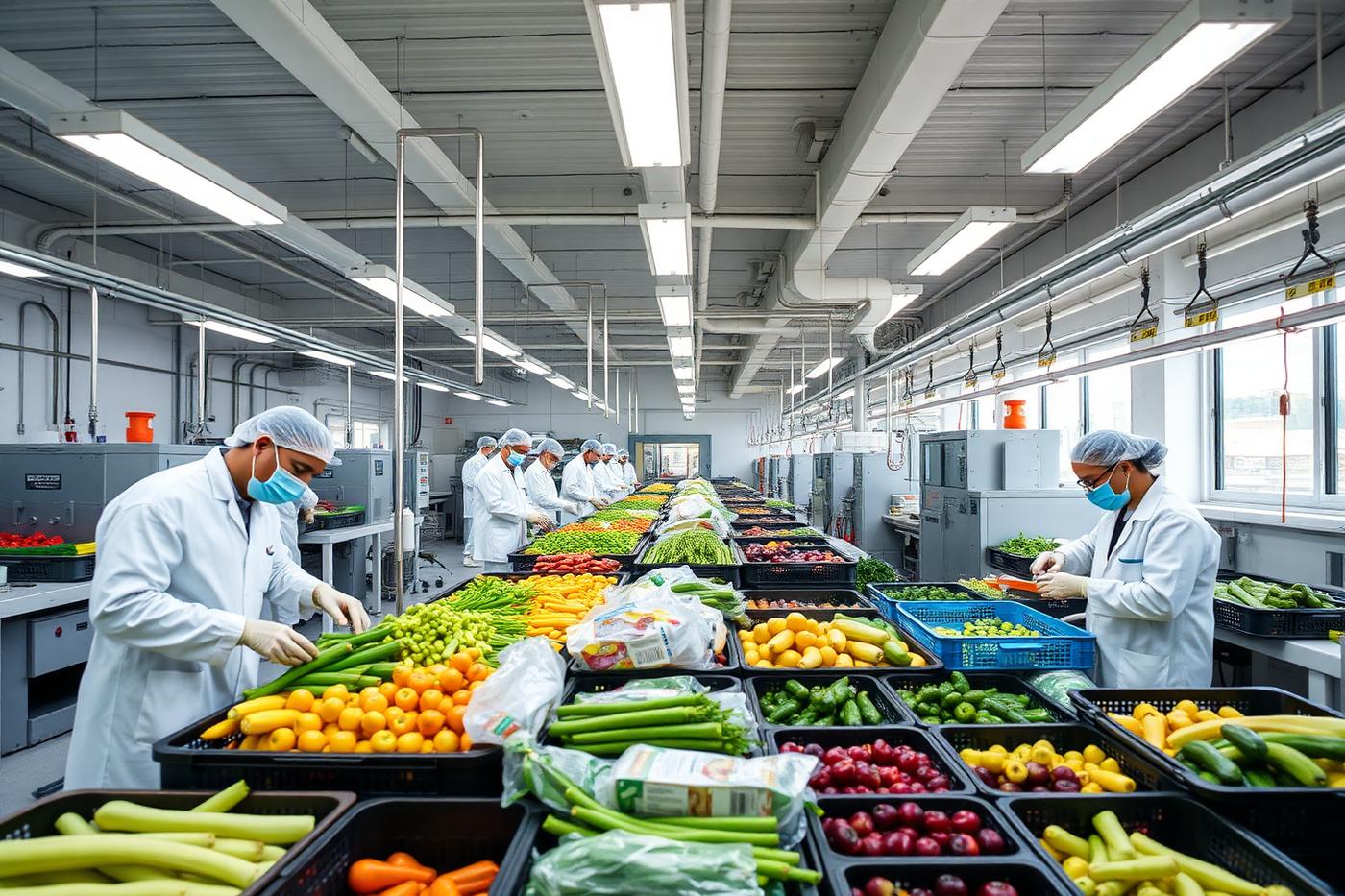 Sorting and packing facility preparing export consignments